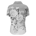 thumbnail image 5 of Button Down Shirts for Women, Cotton Printed Fashion Down Tops Short Sleeve Blouse, Grey S-XXL, 5 of 5