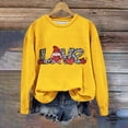 thumbnail image 2 of Penkiiy Women's Round Neck Valentine's Day Love Gnome Printed Loose Fitting Sweater Long Sleeve Hoodless Sweatshirts XL Yellow, 2 of 5