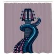 thumbnail image 3 of Ambesonne Octopus Shower Curtain, Guitar Music, 69"Wx84"L, Lilac Blue, 3 of 5