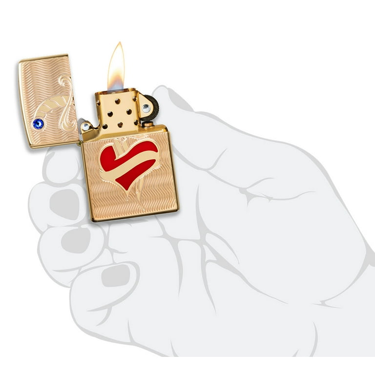 品質一番の Zippo Lighter Pocket Brass Polish High Sword and Heart Armor コレクション