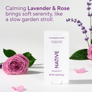 Native Natural Deodorant, Lavender and Rose, Aluminum Free, 2.65 Oz