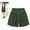 Green, variant on USSUMA Festival Gift Womens Shorts Casual Solid Color Pull-on Elastic Mid Waist Shorts with Pocket Oversized Moisture Wicking Short Pants Wide Legs Loose Fit Shorts for Women for Climbing Black L