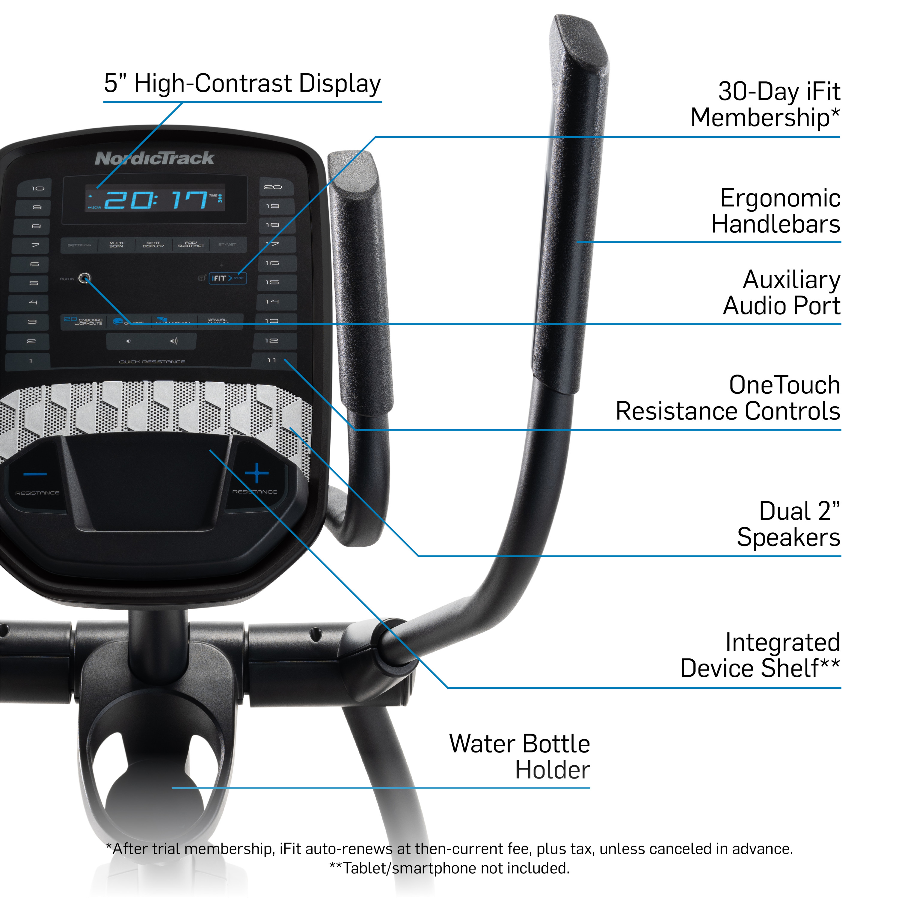 NordicTrack Studio Smart Elliptical with 20 Digital Resistance Levels, Compatible with iFIT Personal Training - image 3 of 24