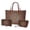 Brown - Boho Mandala Flower, variant on DISNIMO Owl Flower Print Womens Tote Bag Set Top Handle Satchel Bag with Matching Wallet and Makeup Pouch Portable Hobo Handbag, Brown