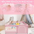 thumbnail image 4 of Baby Playpen XVISHX rosa con tela y malla que no dañan la piel, 4 of 7