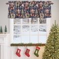 thumbnail image 4 of Christmas Valances for Windows, 42 x 18in, Deer Wreath Christmas Tree Xmas Bells Candle Blue Rod Pocket Kitchen Valance Curtain Light Filtering Window Treatments for Living Room Bedroom, 1 Panel, 4 of 7