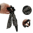 thumbnail image 2 of Unique Bargains 1 Pc Elegant Double-layer ribbon pearl Scrunchies Hair Elastic Band black, 2 of 5