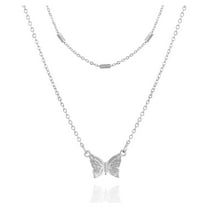 Time and Tru Women's 16" Silver-Tone Butterfly Dainty Necklace.