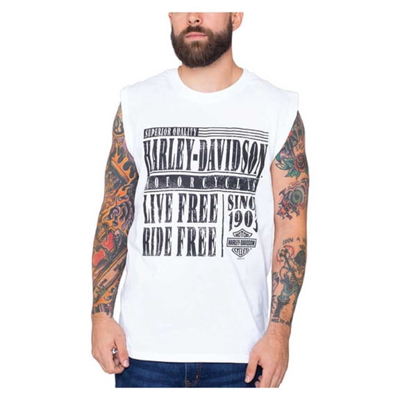 Harley-Davidson Men's Distressed Texture Sleeveless Cotton Muscle Shirt (XL), Harley Davidson