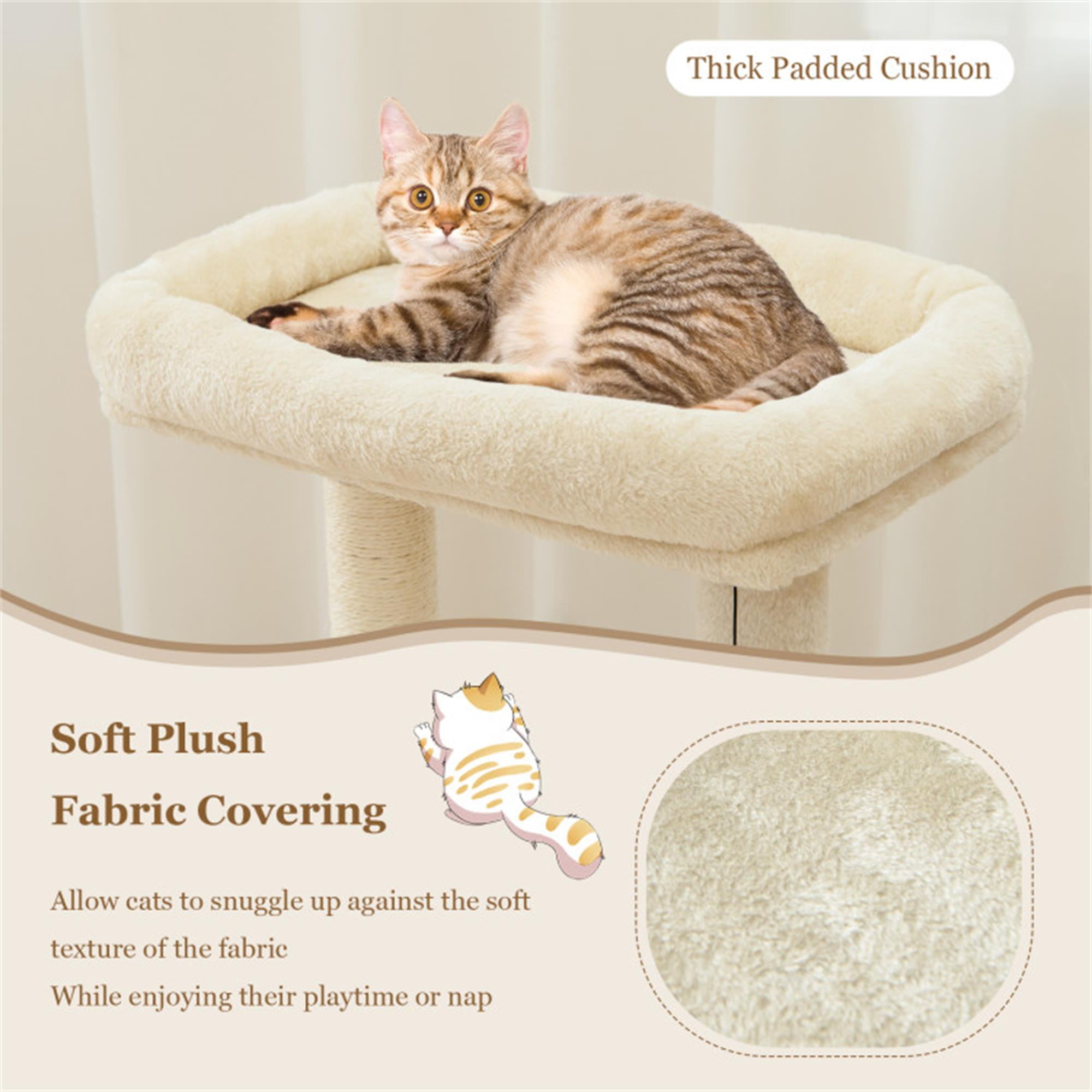 Pefilos 33" Cat Tree for Small Indoor Cats, Plush Cat Tower with Large Cat Condo, Perch and Sisal Cat Scratching Post for Kittens, Beige Pefilos 33" Cat Tree for Small Indoor Cats, Plush Cat Tower with Large Cat Condo, Perch and Sisal Cat Scratching Post for Kittens, Beige