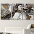 thumbnail image 2 of wall26 Canvas Print Wall Art Set Geometric Pastel Black Gold Smoke Waves Abstract Shapes Illustrations Modern Art Decorative Boho Colorful for Living Room, Bedroom, Office - 24"x36"x3 Panel, 2 of 5
