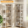 thumbnail image 4 of EDX Triple 4 Tier Bookshelf Storage Shelf, Modern Freestanding Bookcase with Metal Frame, Open Display Shelves, Space Saving Storage Organizer, White, 4 of 9