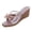 Purple, variant on Women's Rhinestone Bow Wedge Sandals Open Toe Slip On Platform Slides Comfortable Summer Dress Shoes Beach Party 2026 Walking Shoes Purple 5.5 Wide