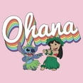 thumbnail image 2 of Girls Lilo & Stitch Rainbow Ohana Hula Dance T Shirt, 2 of 4