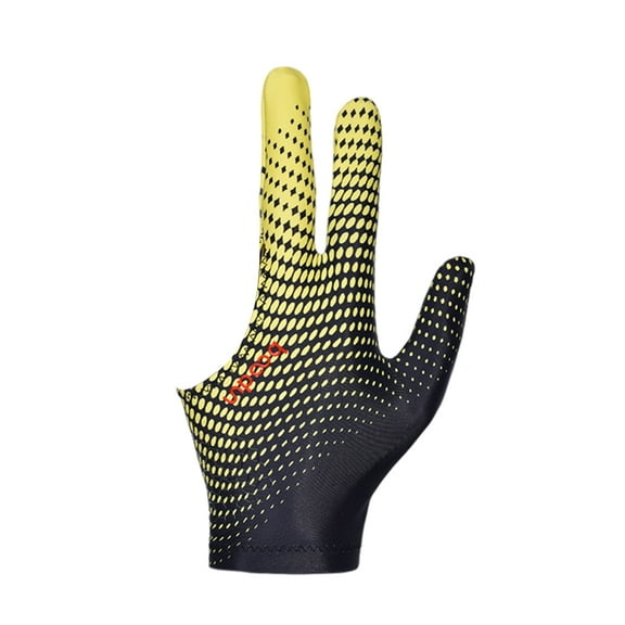 Elastic Show Gloves for Billiard Shooters Pool Snooker Sport for Men Women, ightweight and Portable - Black Yellow