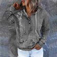 thumbnail image 4 of ICHUANYI Clearance Women's Fashion Printed Pocket Long Sleeve Blouse Casual Tops Sweatershirt Button Hoodies(Gray, L) ICHUANYI WER2023080803459, 4 of 7