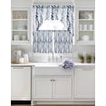 thumbnail image 3 of Blue Weeping Eucalyptus Swag Kitchen Curtains Sets for Windows 24 Inch Length, Spring Summer Farmhouse Leaves Short Window Curtain Panels Swags Valances and Tiers 3 Piece Set for Cafe/Dining Room, 3 of 5