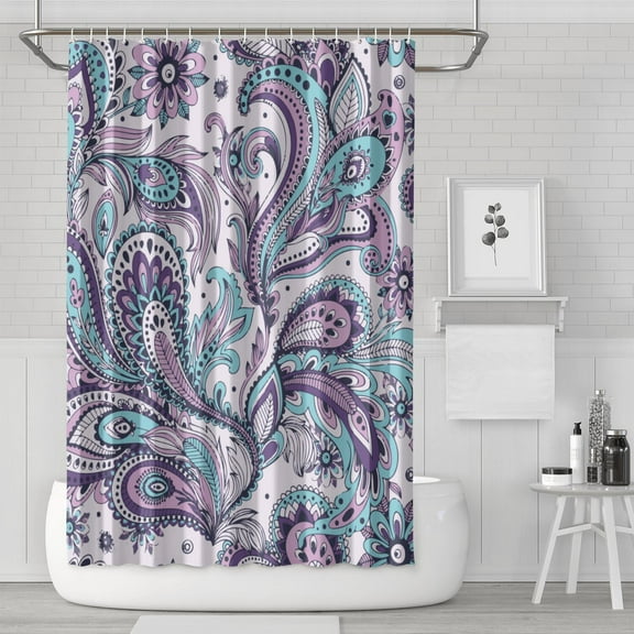 Boho Theme Polyester Shower Curtain for Bathroom with Hooks and Weighted Hem, Waterproof Bath Decor Sets Hotel Style - Machine Washable,72x72in