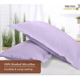 thumbnail image 4 of Royale Linens Pillow Shams 2 Pack King Size 20x36 Inch - Brushed 1800 Microfiber - Bed Pillow Shams, Wrinkle Resistant Super Soft and Cozy - Back Overlap Closure - Oxford Pillowcase (King, Lavender), 4 of 9