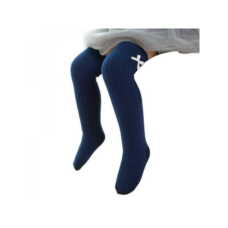 Baby Girl Knee High Socks Toddler Cotton Dress Sock Uniform Stockings Infant Ruffled Socks Long Boys Girls bowknot Cute Leg Warmers For Newborns