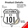 thumbnail image 2 of California Route Marker Shield Sign Us 101 (2 Pack) 12 inch X 12 inch Shield Shaped Heavy Duty 3.2 mil Vinyl Decals Weather Resistant, UV Protected for Workplace Made in the USA, 2 of 6