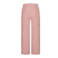 thumbnail image 5 of Mohiass Women High Waisted Wide Leg Cargo Pants Baggy Stretchy Casual Trousers Streetwear Fashion Trendy Travel Sweatpants Pink M, 5 of 5