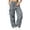 Grey, variant on Women's Relaxed Fit Cargo Pants Wide Leg with Patch Pockets