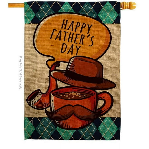 Breeze Decor H115154-BO Classic Father Day House Flag Family Fathers 28 x 40 in. Double-Sided Decorative Vertical Flags for Decoration Banner Garden Yard Gift