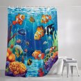 thumbnail image 3 of Shower Curtains for Bathroom, Ocean Coral Fish Waterproof Fabric Shower Curtain, Colorful Underwater World Seagrass Decorative Bathroom Curtain for Bathtub, 72"x72", No Hooks Included, 3 of 9