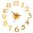 thumbnail image 2 of Slatcetga Modern Wall Clocks Frameless DIY Large 3D Non Ticking Clock For Living Room Golden, 2 of 8