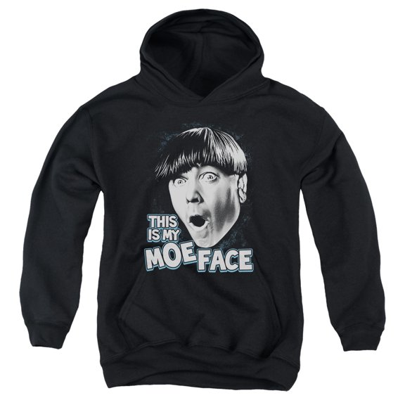 Three Stooges - Moe Face - Youth Hooded Sweatshirt - Large