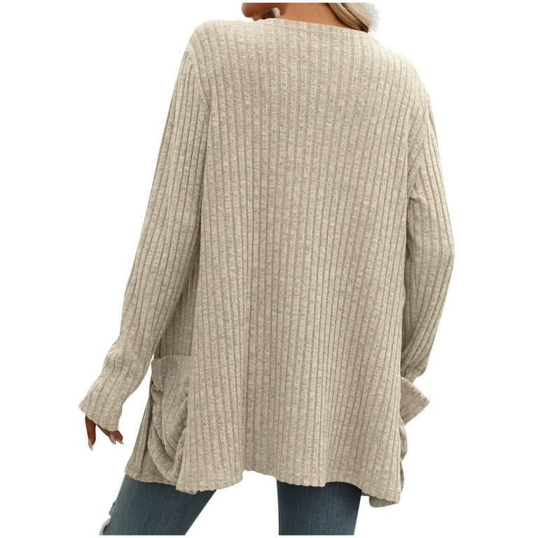 Cavosen Long Cardigans for Women with Pockets Cable Knit