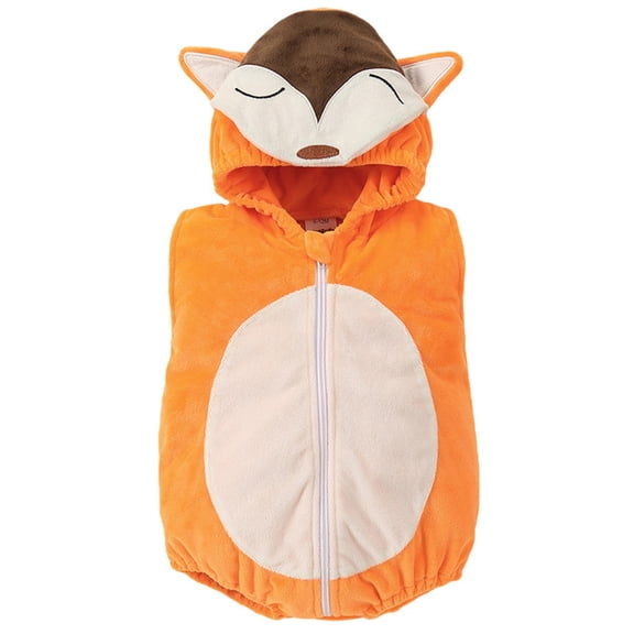 Coerni Boys Cute Animal Sleeveless Hooded Romper New Born Baby Halloween Clothes Flannel Hoodie Jumpsuit Crawl Outfits