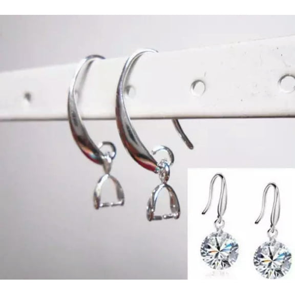 HOOUN Bulk 925 Silver Earring Hooks Ball DIY Jewelry Accessory Wire Findings Lots-001#10pcs Earring Hook/28**8mm