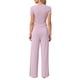 thumbnail image 3 of Conjuntos de pijama para mujer INSPIRE CHIC, camiseta de manga corta de punto, pantalones anchos de pierna larga con volantes, atuendos de 2 piezas, conjuntos de lounge PJ, XS, rosa, 3 of 6