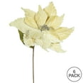 thumbnail image 3 of Vickerman 22" Champagne Poinsettia Artificial Christmas Flower, 6 per Bag, 3 of 3