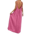 thumbnail image 4 of Hiiko Women's Backless Spaghetti Strap Maxi Dress Casual Solid Color Loose Cami Dresses, 4 of 6