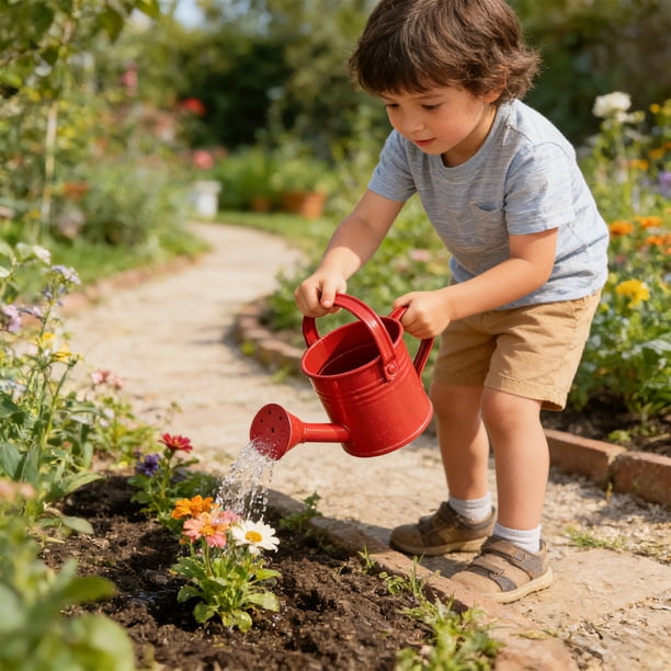 CaiYueKe Mini Watering Can Small Metal Tin Indoor Outdoor Plant Sprinkler Creative Household Gardening Pot Watering Tool for Potted Plants Herbs Flowers Vegetables