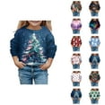 thumbnail image 1 of Chandails en Molleton de Noël Mignons pour Filles 2025 Manches Longues Col Rond Graphique Chandail pour Enfants, 1 of 1