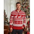 thumbnail image 3 of COOFANDY Mens Casual Slim Fit Pullover Sweaters Long Sleeve Knitted Zip Up Mock Neck Polo Sweater, 3 of 6