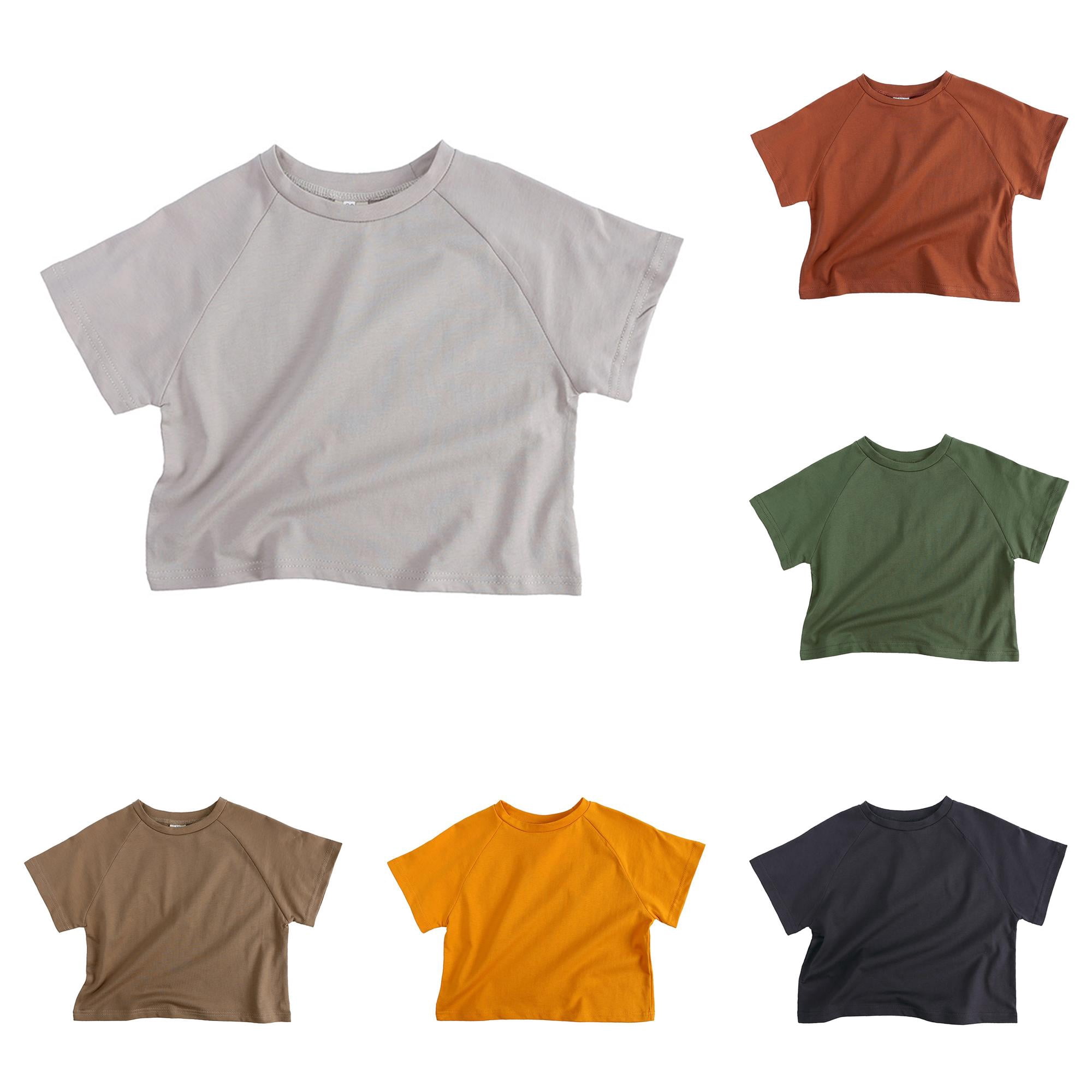 NinXxx Toddler Boys Short Sleeve Classic Loose Basic T Shirt Light Gray 12-24 Months