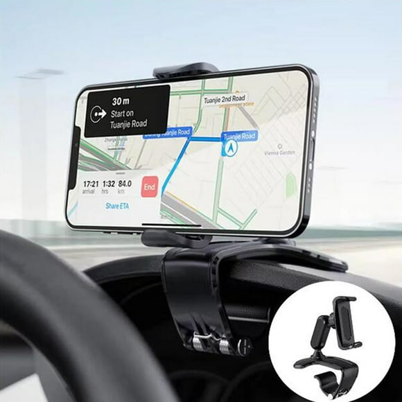 Car Phone Holder Mount 360° Rotation Cell Phone Holder for Car Clip Mount Stand Suitable for 4 To 7 Inch Smartphones (Black)