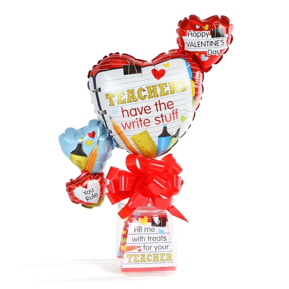 Fillable Gift Container for Teacher with Heart Balloons, Multicolor, Valentine's Day by Way To Celebrate