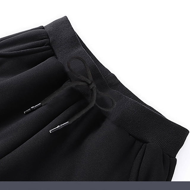 Yuyuzo Mens Fleece Sweatpants High Waisted Drawstring Solid Color Workout Jogger Trousers with Pockets