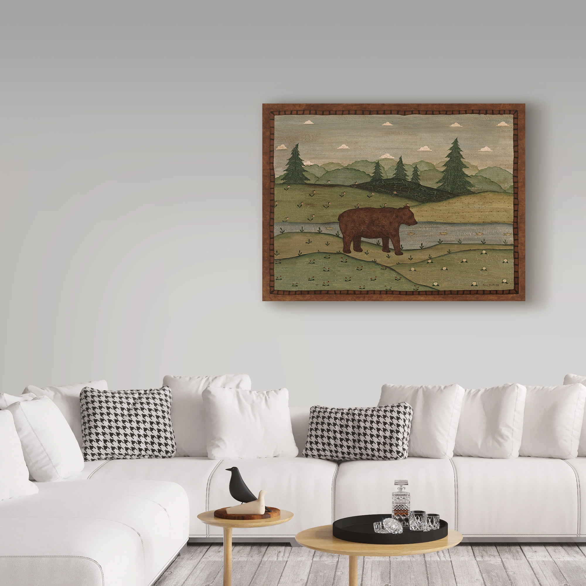 Trademark Fine Art 'Folk Bear' Canvas Art by Robin Betterley