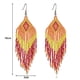 thumbnail image 2 of Pendientes de borlas de cuentas largas - Cuentas de colores boho Pendientes de borlas de cuentas hechas a mano, 2 of 5