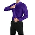 thumbnail image 2 of Admvng Chemise de Compression Homme Unie Décontractée Extensible Anti-Taches Manches Longues Chemise Formelle P-2TG, 2 of 4