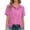 Pink, variant on LIUJUNSHOP Linen Shirts for Women Button Down Short Sleeve Tops Cotton Blouses Collared Button-up Beach Vacation Outfits
