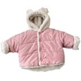 thumbnail image 2 of KYAIGUO Infant Girls Boys down Jackets Innovative Cute Bunny Ears Hooded Toddler Cotton Outerwear Lightweight Kids Baby Coat for 1-7Y, 2 of 9