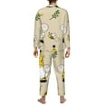 thumbnail image 5 of Kll Gnomes Bees And Sunflowers Sleepwear Mens Flannel Pajamas,Long Cotton Pj Set, 5 of 9